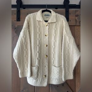 Aran Crafts Cream Cardigan with Button Accents